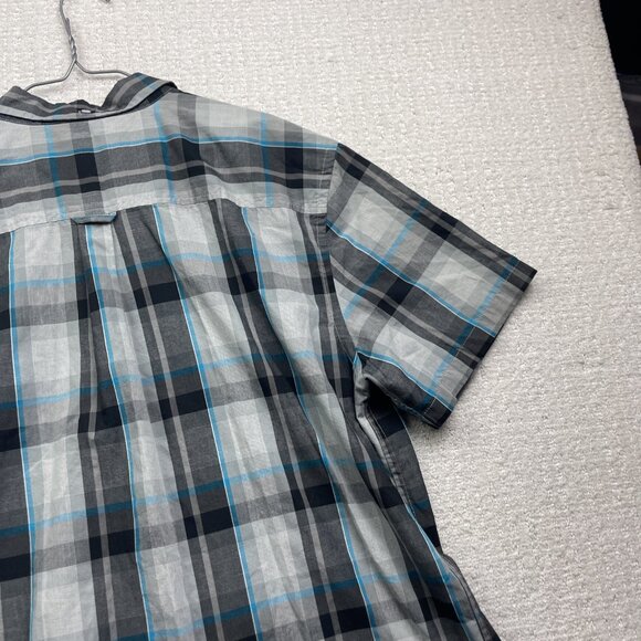 Y2K Hurley Shirt Mens XXL Light Grey / Blue Button Up Skater Surfer Beach Casual - Picture 12 of 15